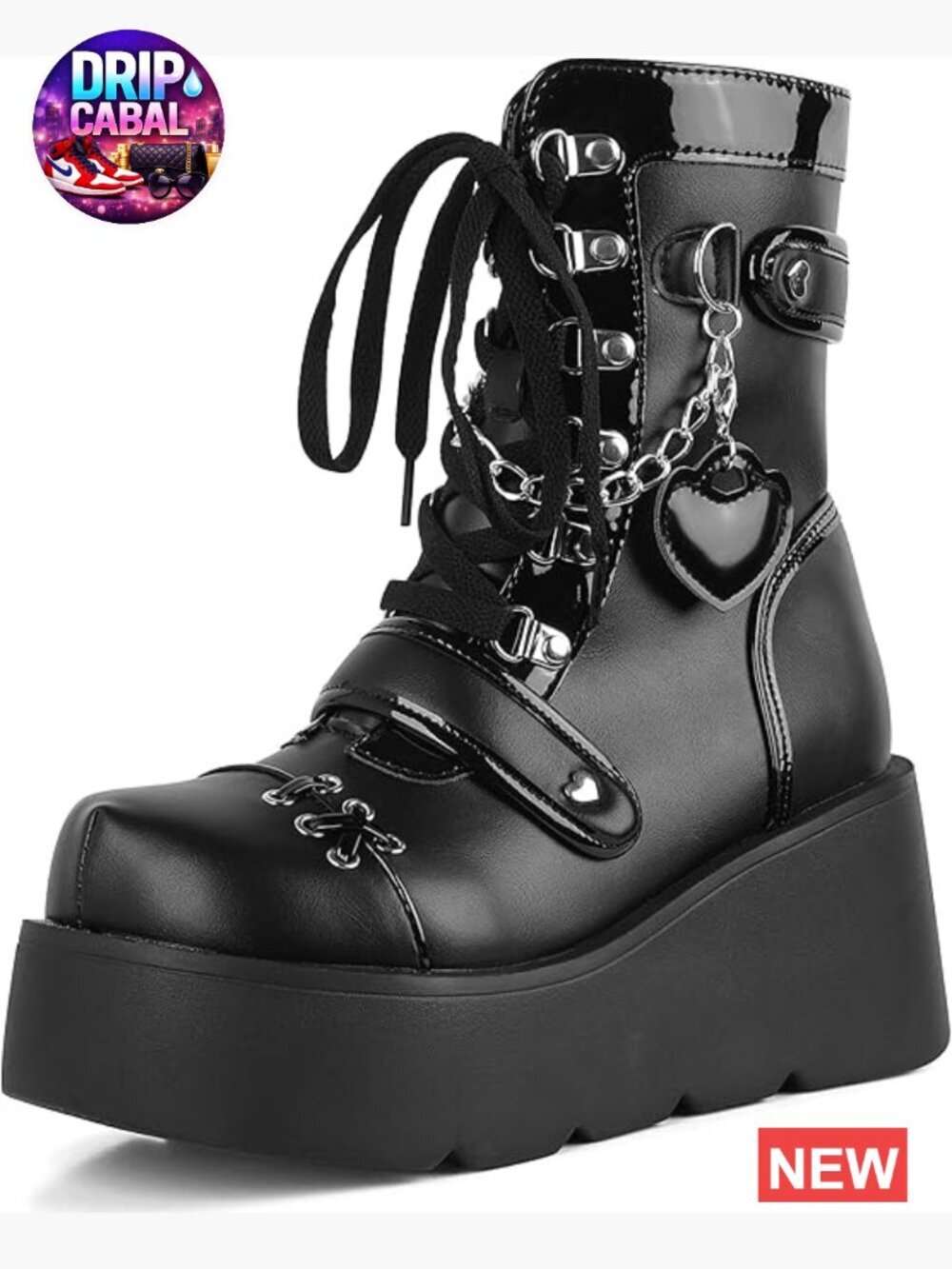 Platform Ankle Boots Goth Rave Kawaii Shoes High Heel Round Toe Zipper Wedges